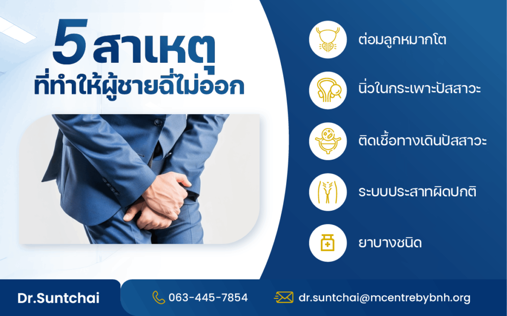 สาเหตุที่ทำให้ผู้ชายปัสสาวะไม่ออก